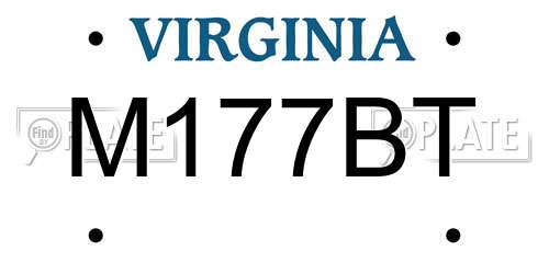 M177BT Virginia License Plate