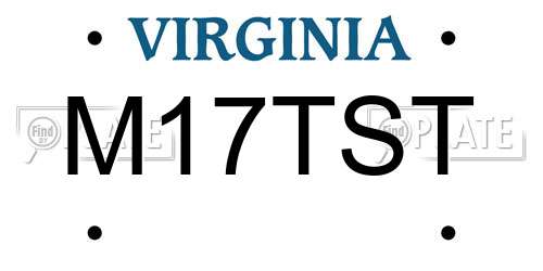 M17TST Virginia License Plate