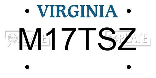 M17TSZ Virginia License Plate