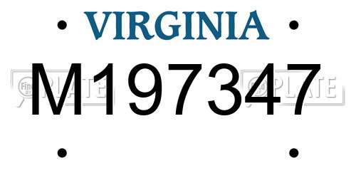 M197347 Virginia License Plate