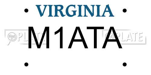 M1ATA Virginia License Plate