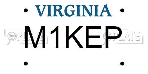 M1KEP Virginia License Plate