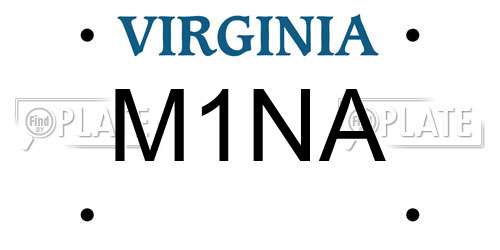 M1NA Virginia License Plate