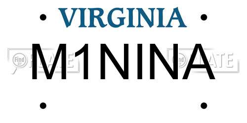 M1NINA Virginia License Plate