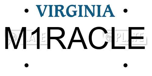 M1RACLE Virginia License Plate