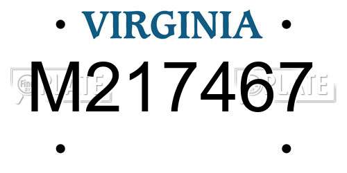 M217467 Virginia License Plate