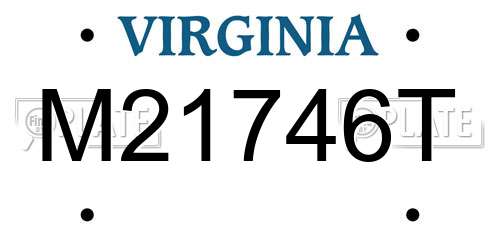 M21746T Virginia License Plate