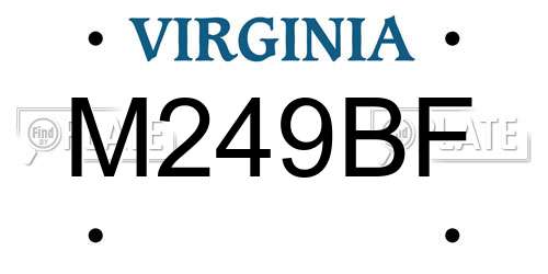 M249BF Virginia License Plate