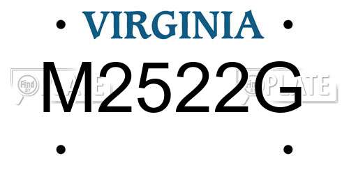 M2522G Virginia License Plate