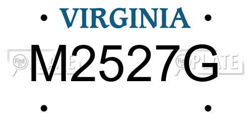 M2527G Virginia License Plate