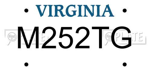 M252TG Virginia License Plate