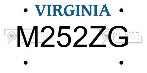 M252ZG Virginia License Plate