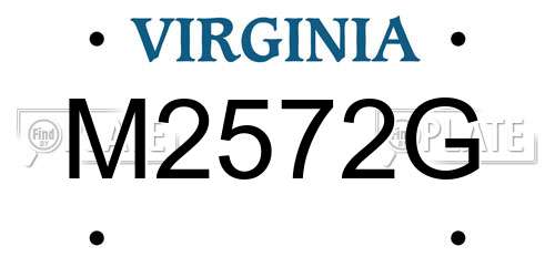 M2572G Virginia License Plate