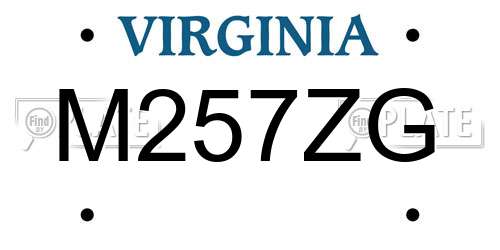 M257ZG Virginia License Plate
