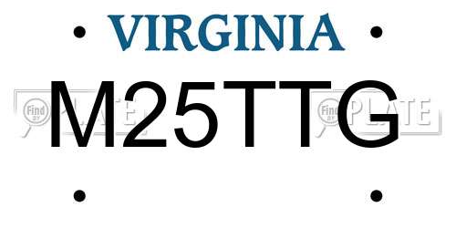 M25TTG Virginia License Plate