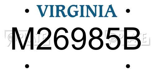 M26985B Virginia License Plate