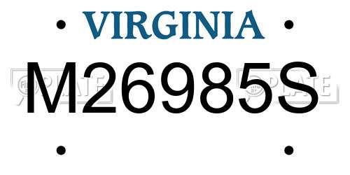 M26985S Virginia License Plate