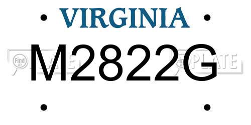 M2822G Virginia License Plate