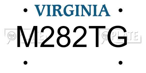 M282TG Virginia License Plate