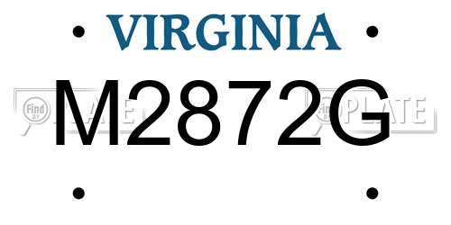 M2872G Virginia License Plate