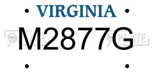 M2877G Virginia License Plate