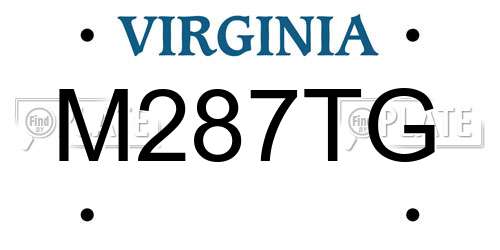 M287TG Virginia License Plate