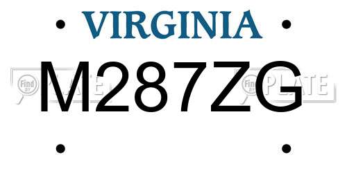M287ZG Virginia License Plate