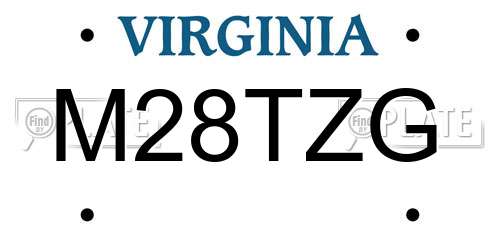 M28TZG Virginia License Plate