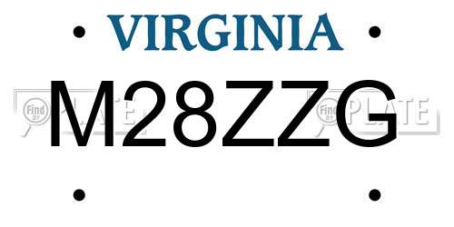M28ZZG Virginia License Plate