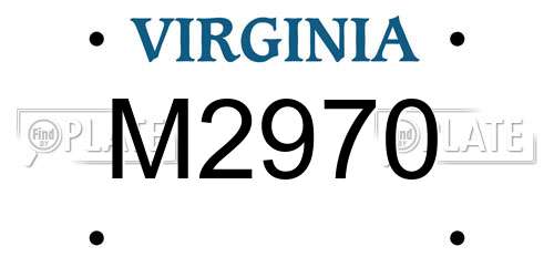 M2970 Virginia License Plate