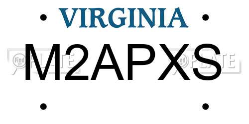 M2APXS Virginia License Plate