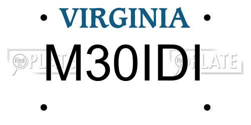 M30IDI Virginia License Plate