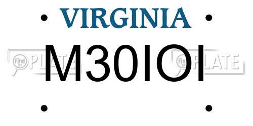 M30IOI Virginia License Plate