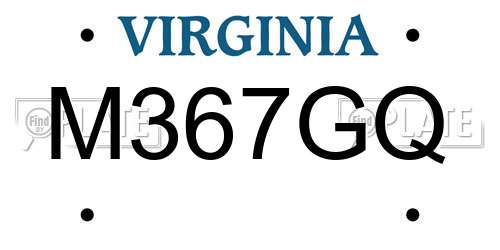 M367GQ Virginia License Plate