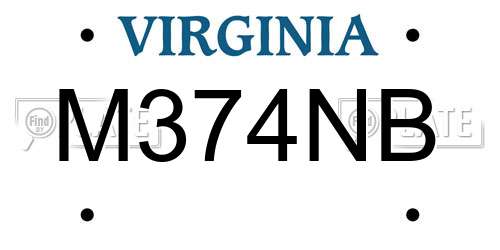 M374NB Virginia License Plate