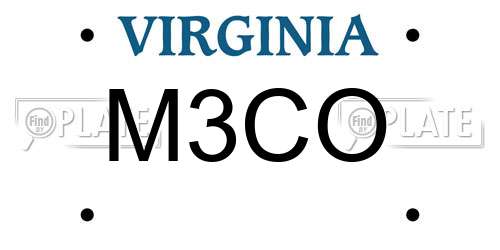 M3CO Virginia License Plate