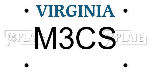 M3CS Virginia License Plate