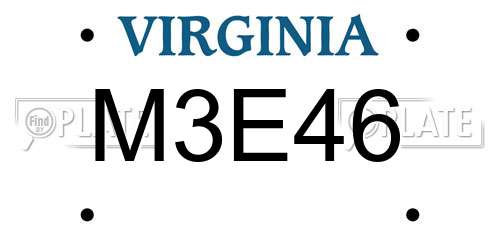 M3E46 Virginia License Plate