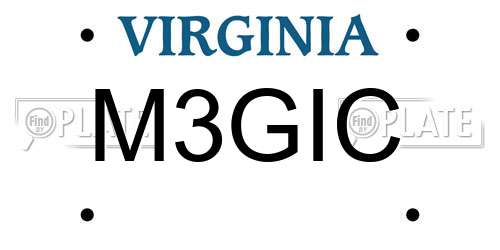 M3GIC Virginia License Plate