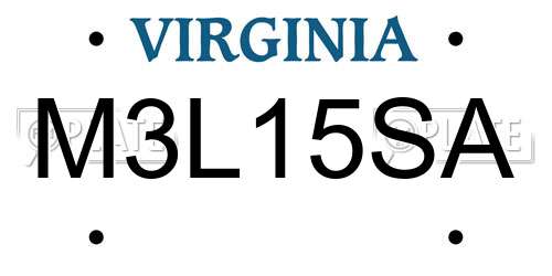 M3L15SA Virginia License Plate