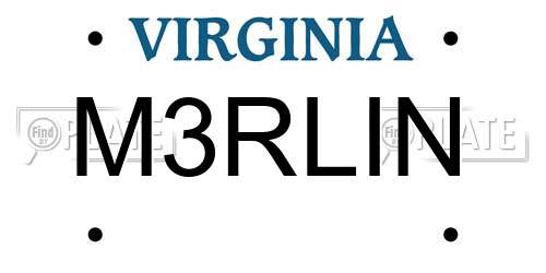 M3RLIN Virginia License Plate