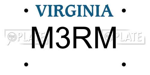 M3RM Virginia License Plate