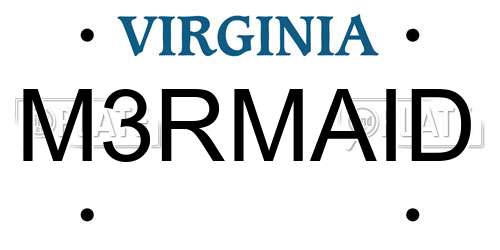 M3RMAID Virginia License Plate