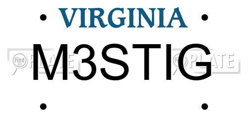M3STIG Virginia License Plate
