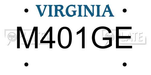 M401GE Virginia License Plate
