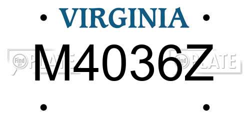 M4036Z Virginia License Plate