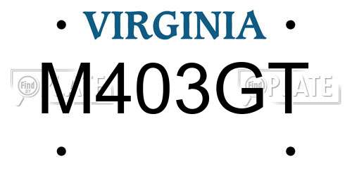 M403GT Virginia License Plate