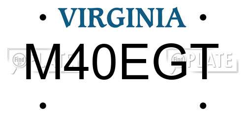 M40EGT Virginia License Plate
