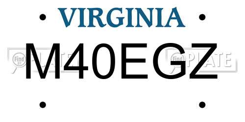M40EGZ Virginia License Plate
