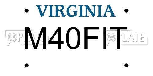 M40FIT Virginia License Plate